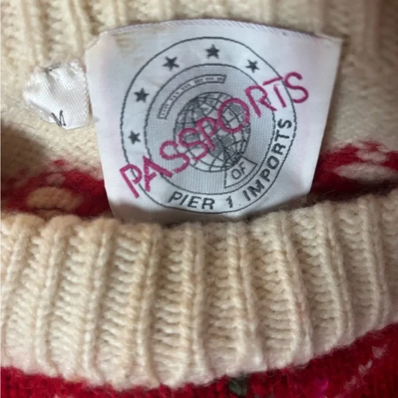 Vintage Pier 1 Women's Wool Ski Sweater Size M - Picture 6 of 6